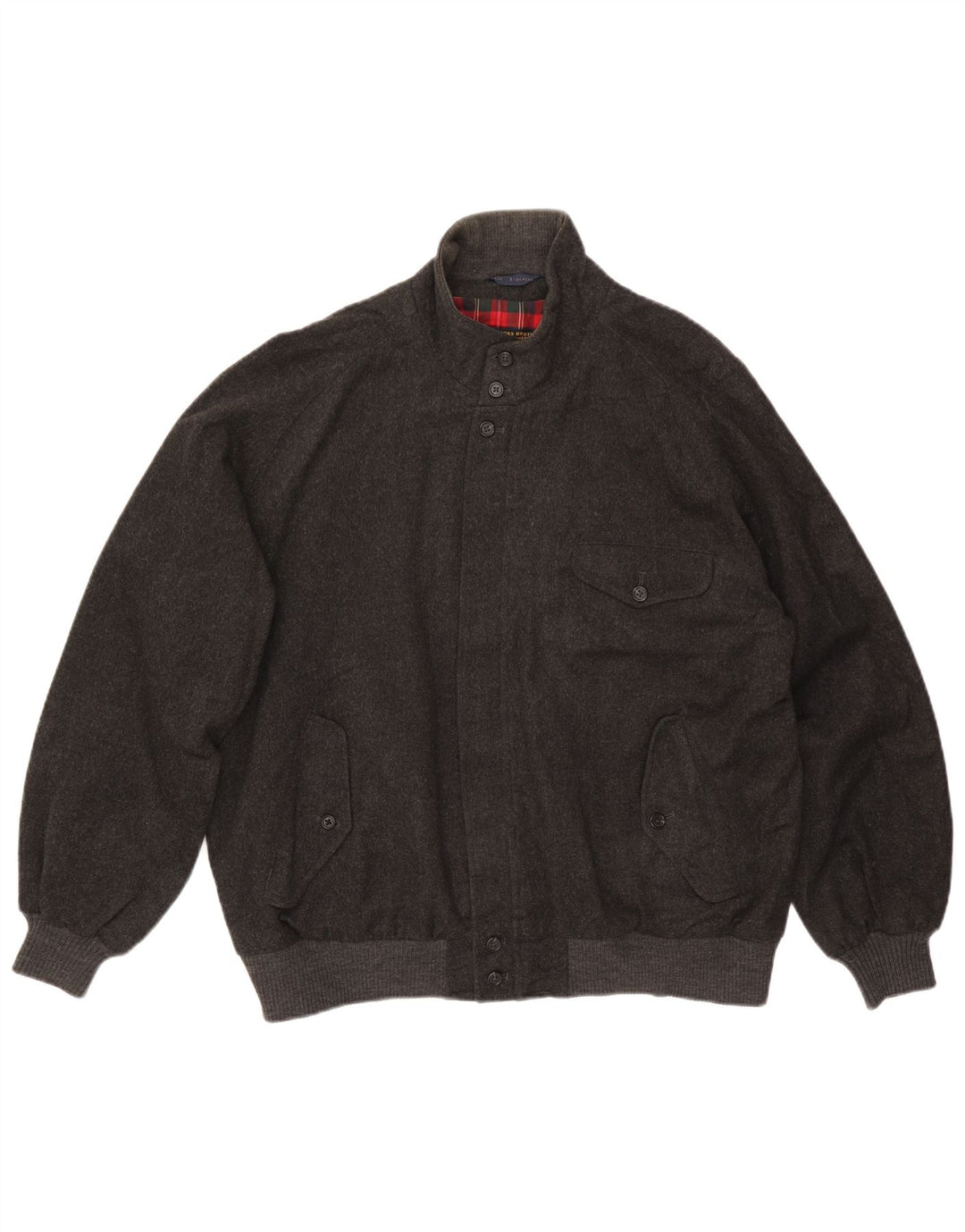 Giubbotto bomber da uomo Brooks Brothers UK 44 2XL Lana grigia