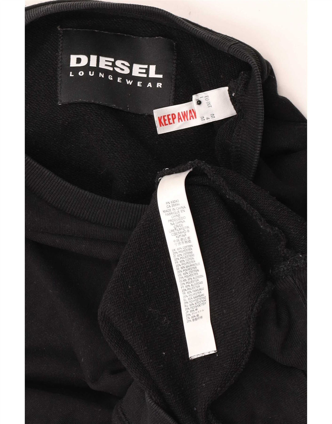 Felpa con grafica da donna Diesel UK 14 cotone nero medio