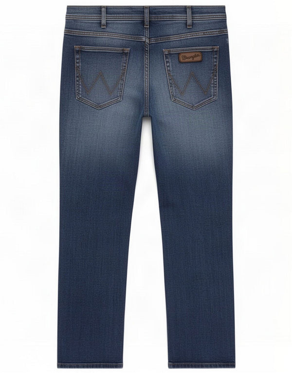 Wrangler Uomo Arizona Straight Jeans W38 L32 Blu Cotone