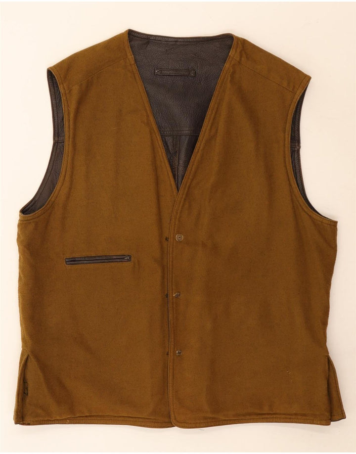 Gilet in pelle reversibile da uomo Les Copains IT 56 3XL Marrone