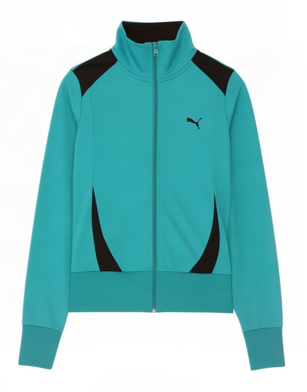 Giacca da tuta da donna Puma UK 12 Medium Turchese Colorblock