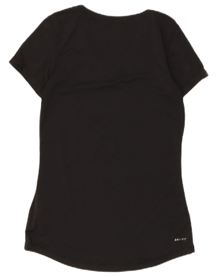 T-shirt Nike Dri Fit da donna Top UK 12 Medium Nero Poliestere