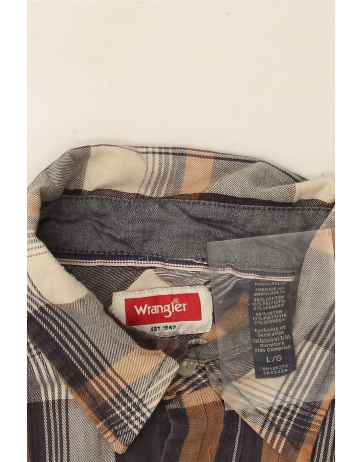 WRANGLER Camicia da uomo in flanella di cotone a quadri multicolore grande