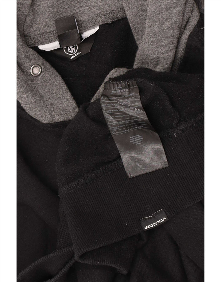 Felpa con cappuccio da uomo Volcom 2XL in cotone color block nero