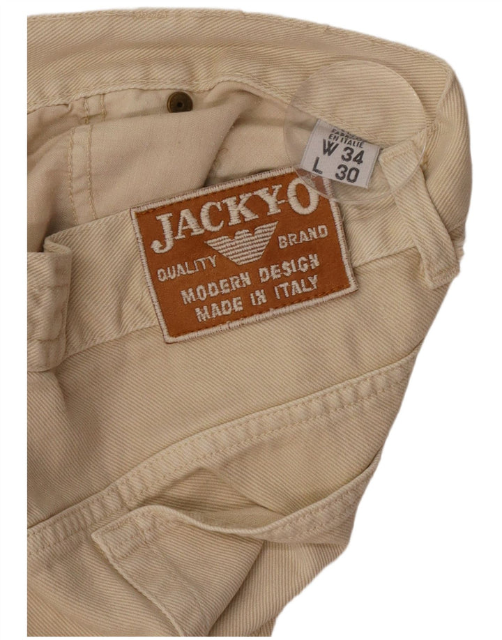 Jeans affusolati da uomo Jacky-O W34 L30 cotone beige