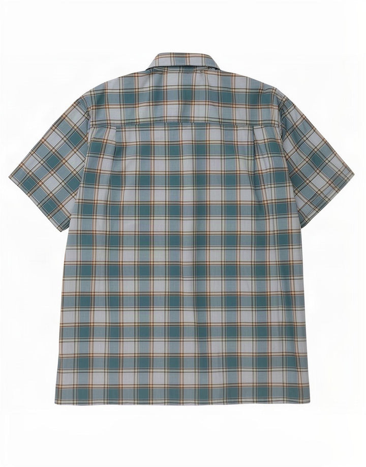 Camicia a maniche corte da uomo Nautica XL in cotone a quadri blu
