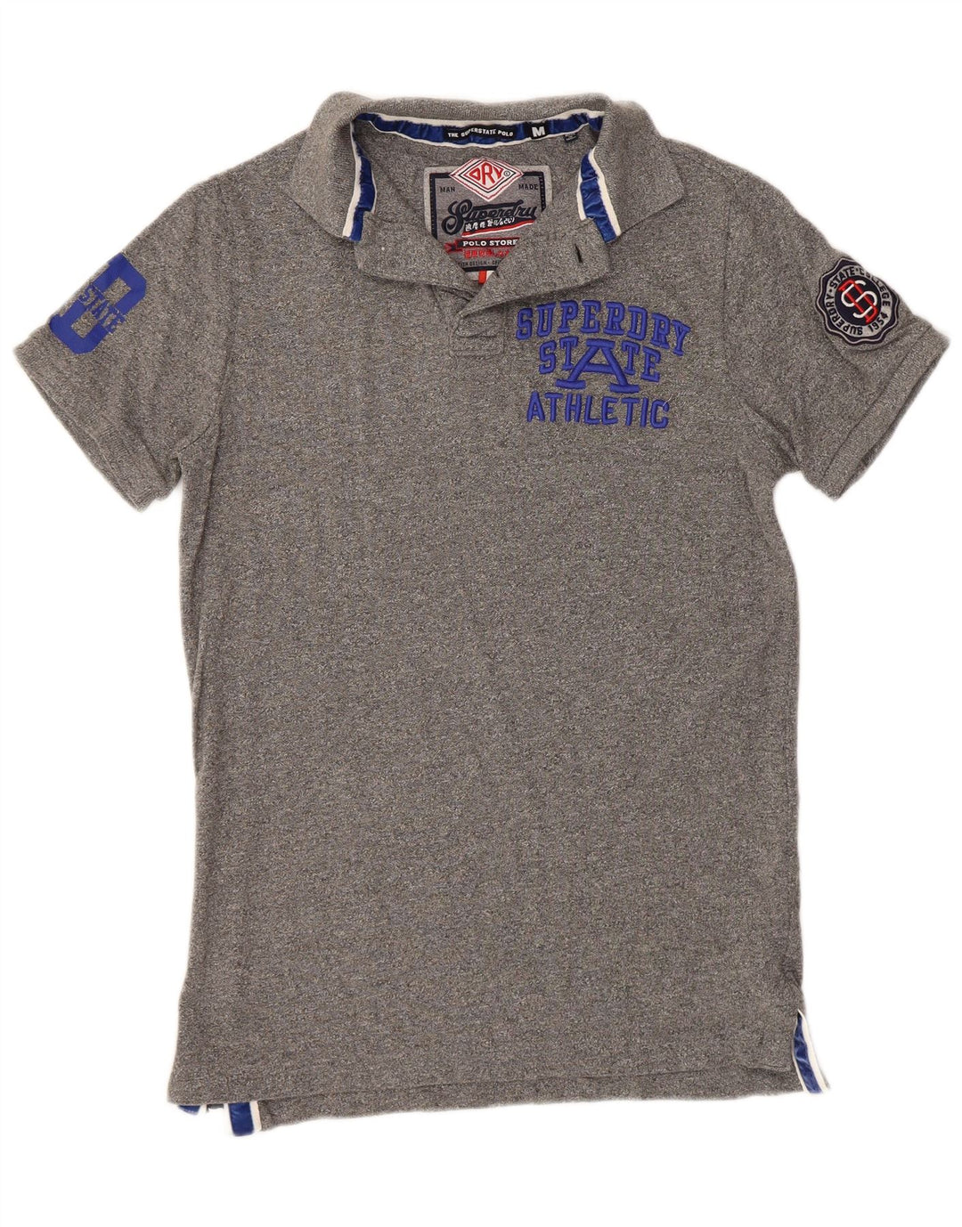 Polo grafica da uomo SUPERDRY in cotone grigio medio