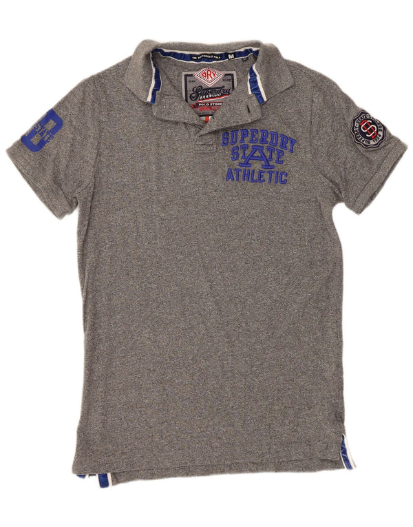Polo grafica da uomo SUPERDRY in cotone grigio medio