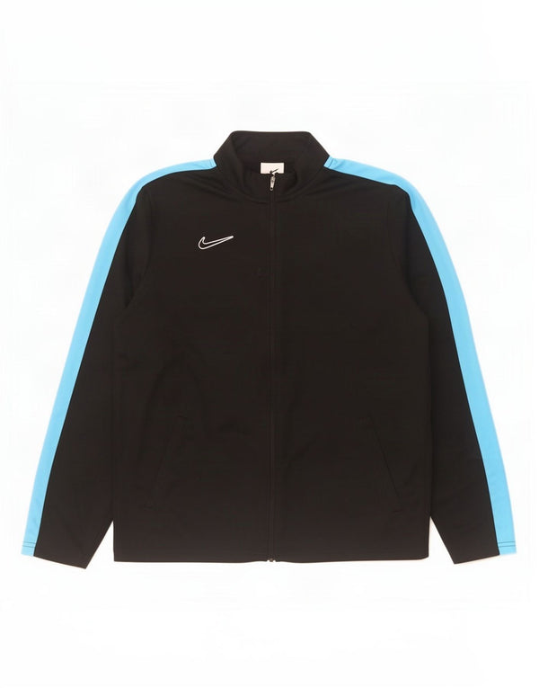 Giacca superiore della tuta Nike da ragazzo Dri Fit 13-14 anni XL Black Colourblock