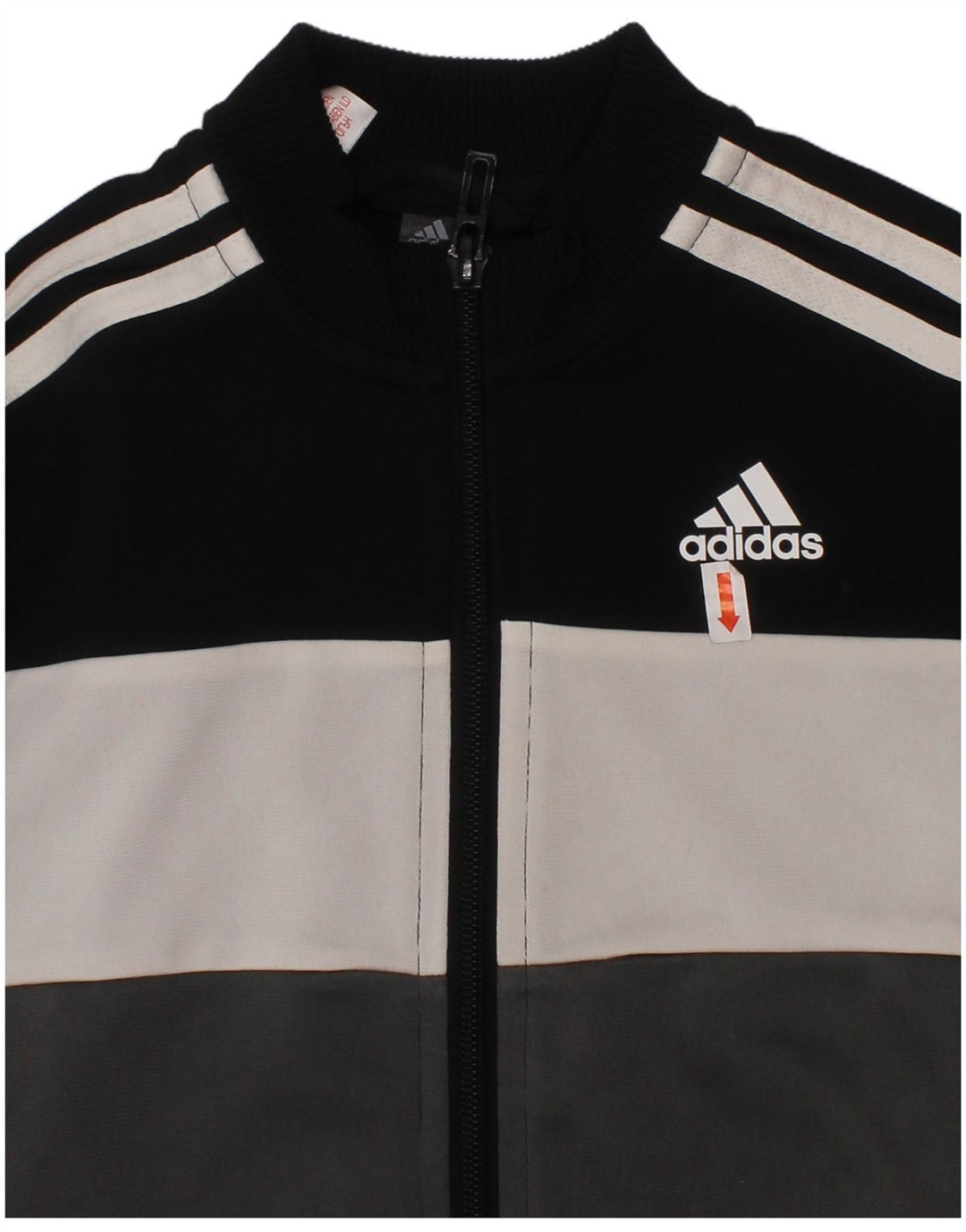 Giacca da tuta ADIDAS da ragazzo 4-5 anni in poliestere color block nero