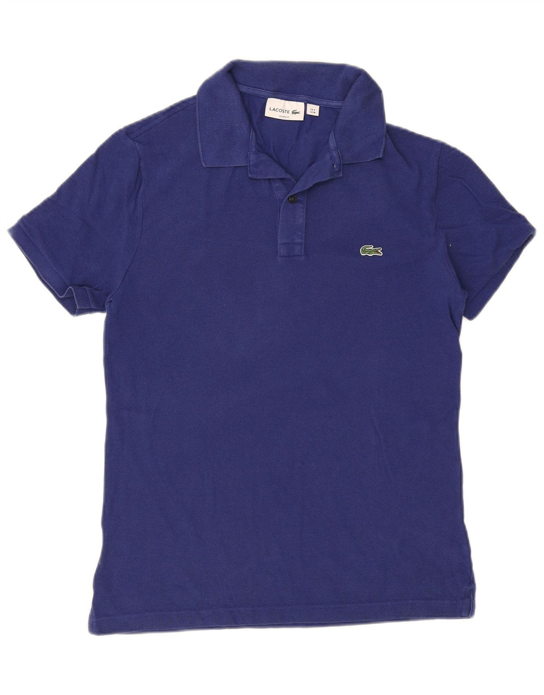 Polo da uomo slim fit Lacoste taglia 4 in cotone blu medio