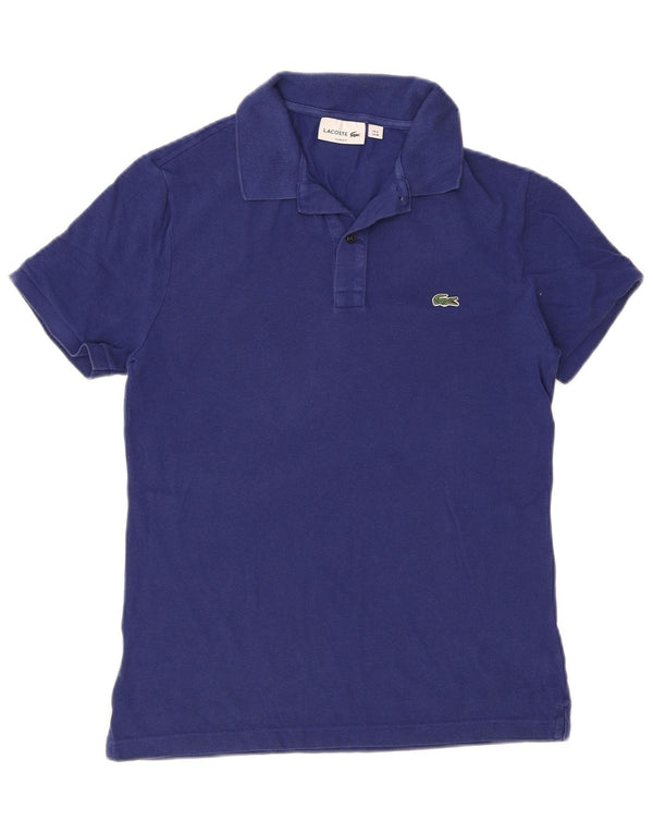 Polo da uomo slim fit Lacoste taglia 4 in cotone blu medio