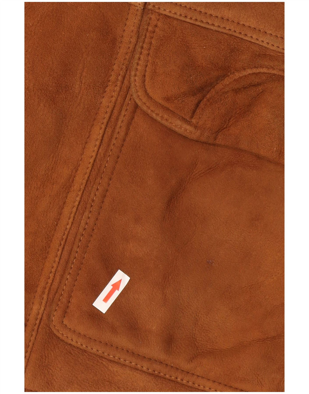 Giubbotto in shearling vintage da uomo dal taglio ampio IT 46 piccolo in pelle marrone
