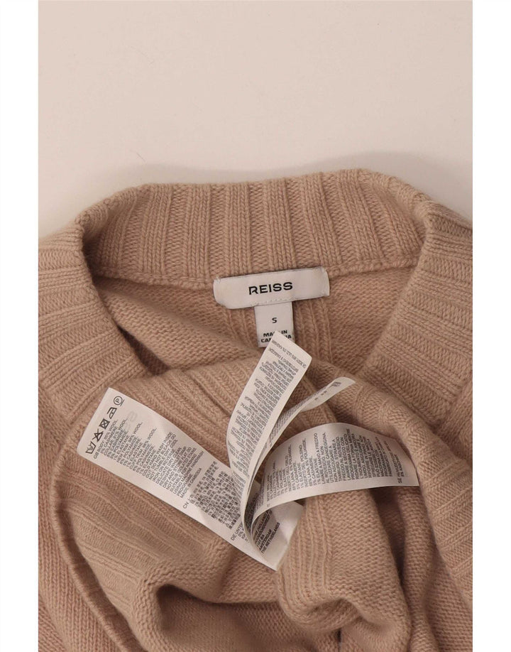 Maglione maglione girocollo oversize da donna Reiss UK 10 piccolo in lana beige