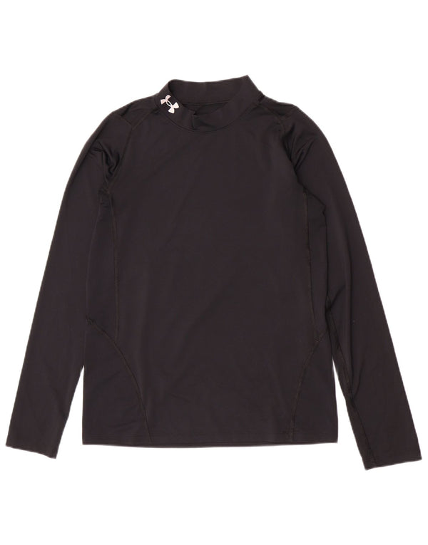 Maglia Under Armour Heat Gear da ragazzo a manica lunga 13-14 anni XL Nera