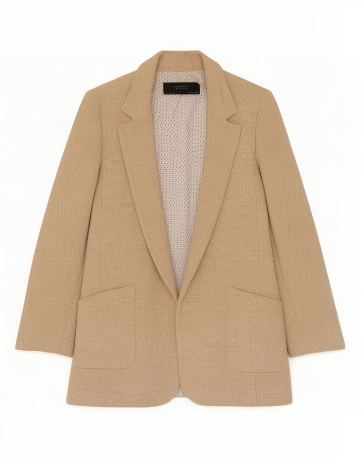 Giacca blazer oversize aperta da donna Zara UK 10 piccola beige