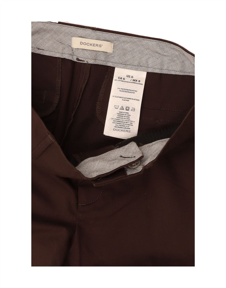 DOCKERS Womens Straight Capri Trousers US 6 Medium W30 L22 Brown Cotton Vintage Dockers and Second-Hand Dockers from Messina Hembry 