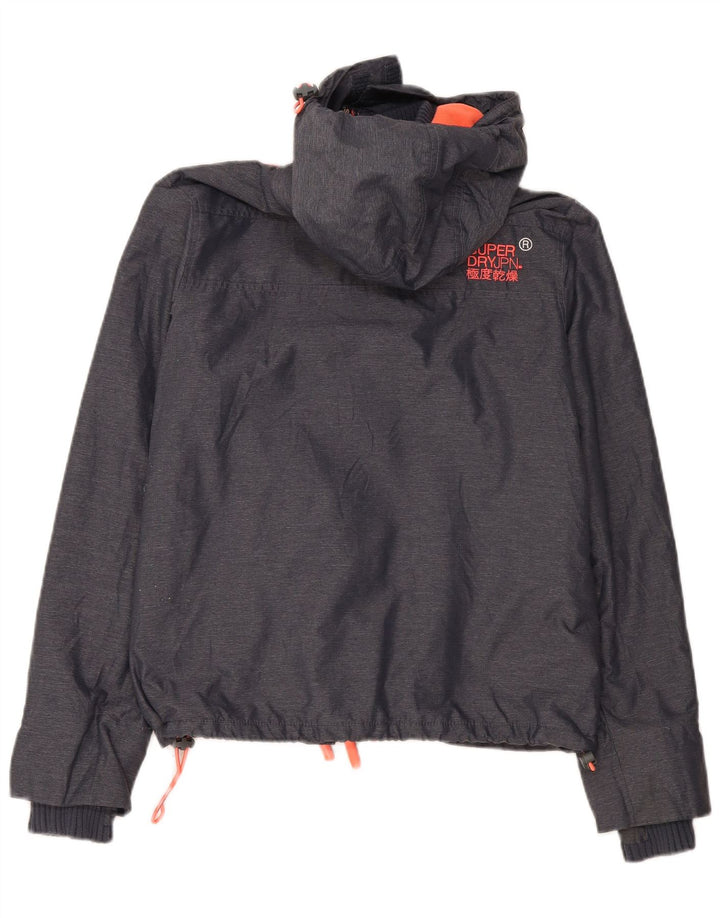 Giacca a vento con cappuccio da donna Superdry Windcheater UK 16 grande grigia