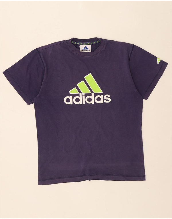 T-shirt grafica da uomo Adidas Top UK 40/42 cotone blu navy medio