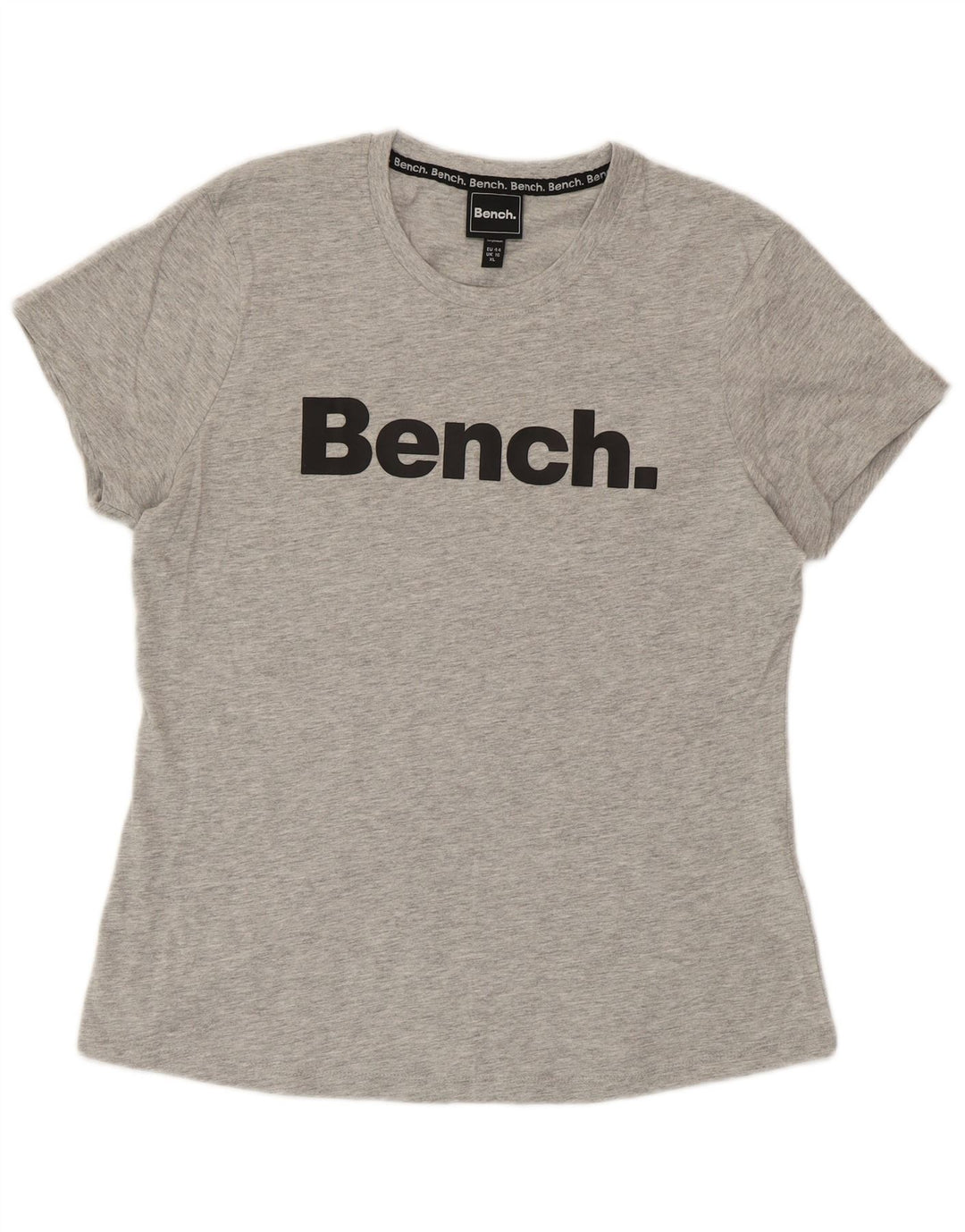 T-shirt grafica da donna BENCH Top UK 16 grande cotone chiazzato grigio