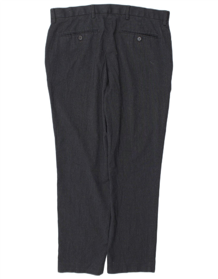Pantaloni chino slim fit da uomo Marks & Spencer W34 L29 poliestere blu navy