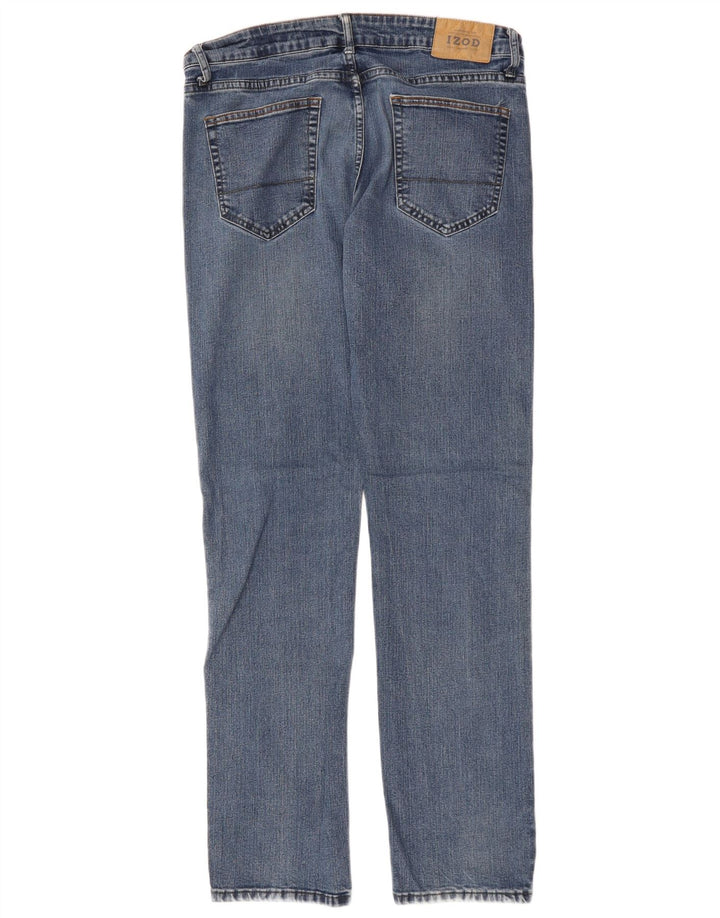 Jeans dritti elasticizzati comfort da uomo IZOD W34 L34 cotone blu