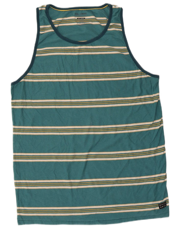 Canotta da uomo su misura Billabong 2XL in cotone a righe verdi