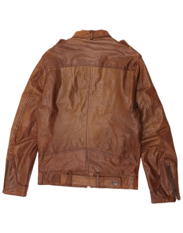 Giacca in pelle da uomo Kruder UK 36 piccola pelle marrone