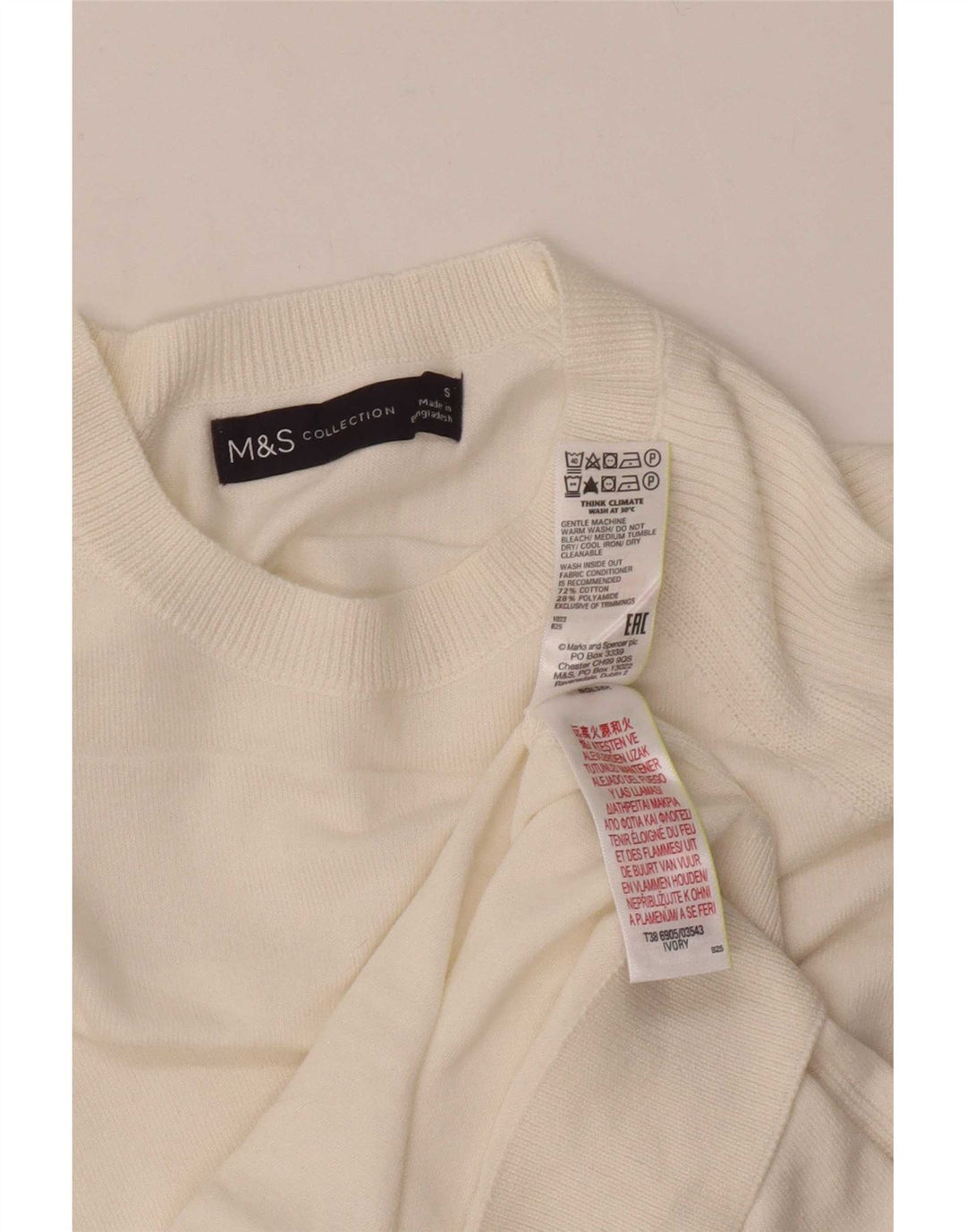 Maglione maglione con scollo a barca da donna Marks & Spencer UK 10 piccolo bianco