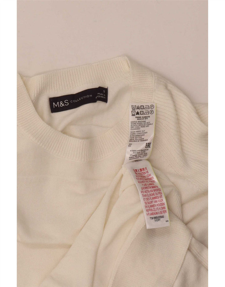 Maglione maglione con scollo a barca da donna Marks & Spencer UK 10 piccolo bianco