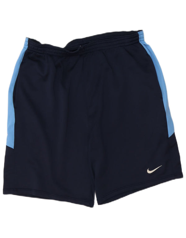 Pantaloncini sportivi NIKE Dri Fit da uomo 2XL Poliestere color block blu navy
