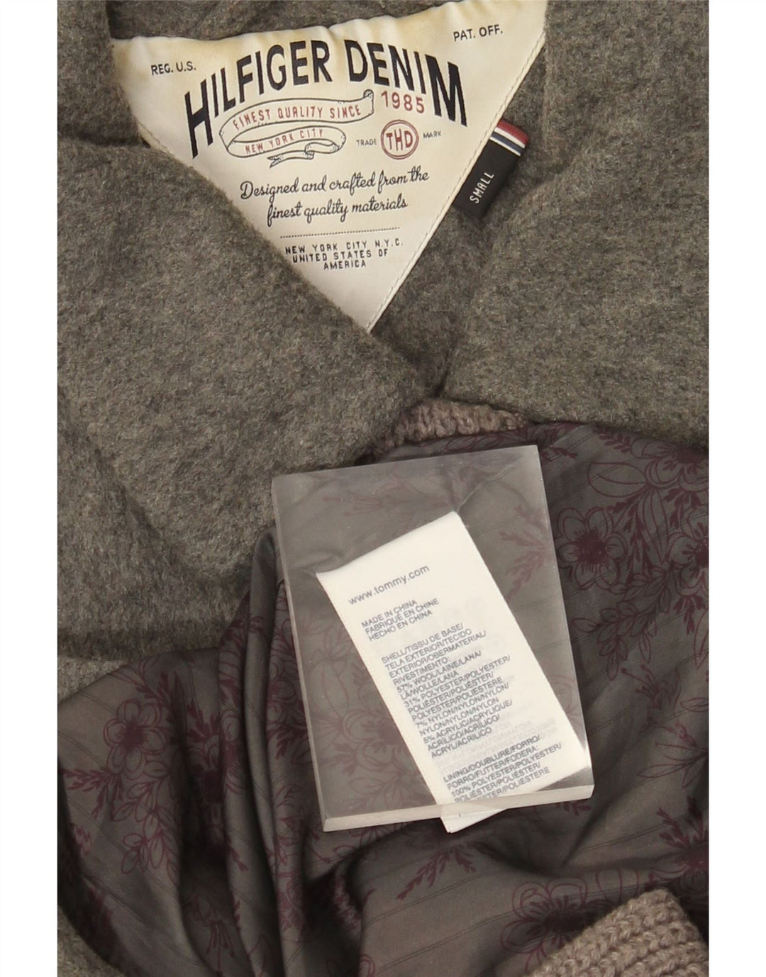 Cappotto da donna Tommy Hilfiger UK 10 piccolo grigio lana