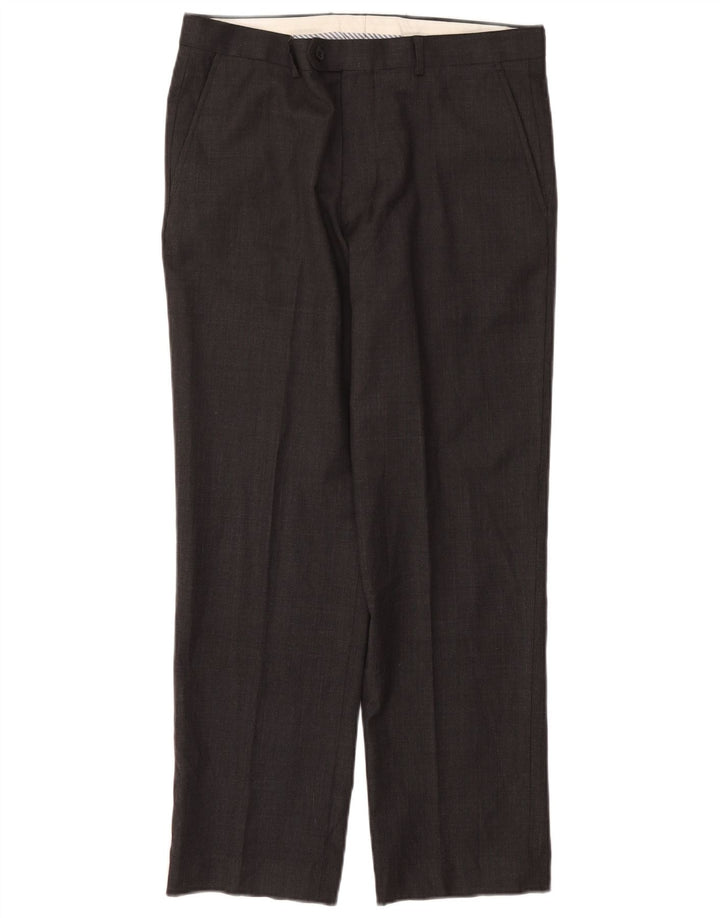 Pantaloni da abito dritti da uomo John Lewis W34 L29 Lana nera