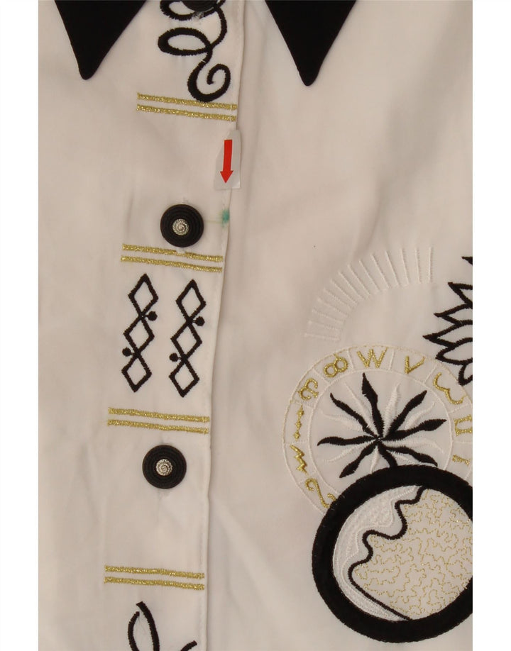 Camicia grafica da donna Yessica EU 40 Poliestere geometrico bianco medio