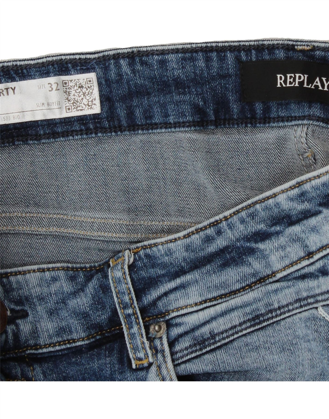 REPLAY Womens Boy Fit Slim Jeans W32 L28 Blue Cotton Vintage Replay and Second-Hand Replay from Messina Hembry 