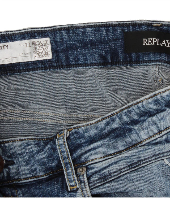 REPLAY Womens Boy Fit Slim Jeans W32 L28 Blue Cotton Vintage Replay and Second-Hand Replay from Messina Hembry 