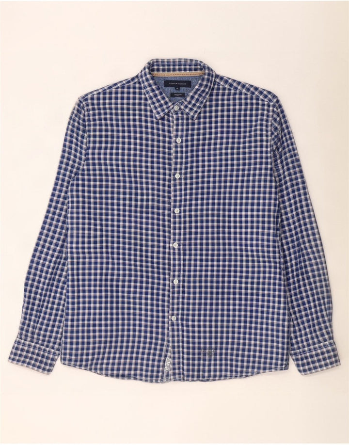 Camicia Tommy Hilfiger da uomo vintage fit XL blu a quadretti
