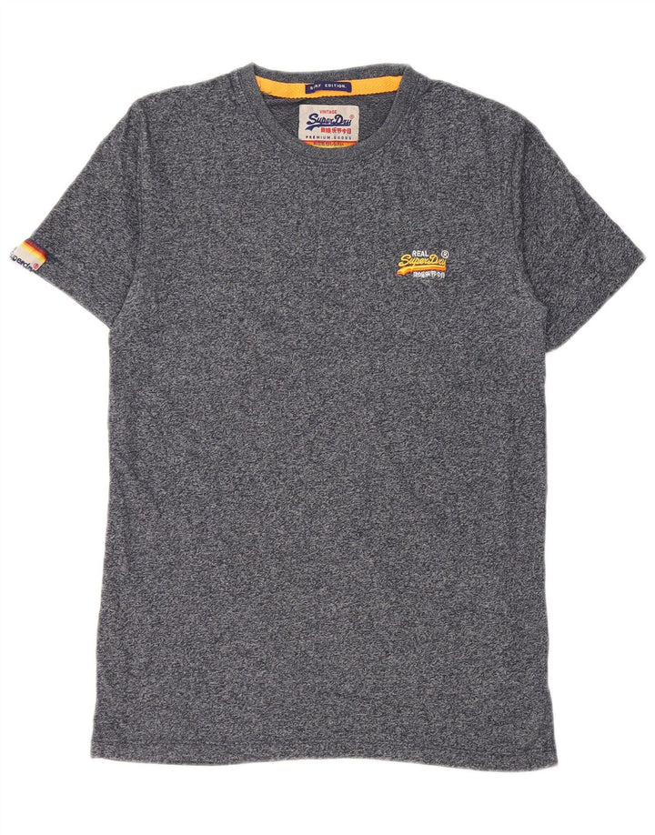 T-shirt da uomo Superdry Top Small in cotone screziato blu navy