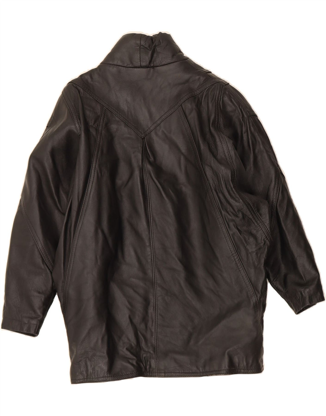 VINTAGE Womens Leather Jacket UK 14 Medium Black Leather Vintage Vintage and Second-Hand Vintage from Messina Hembry 