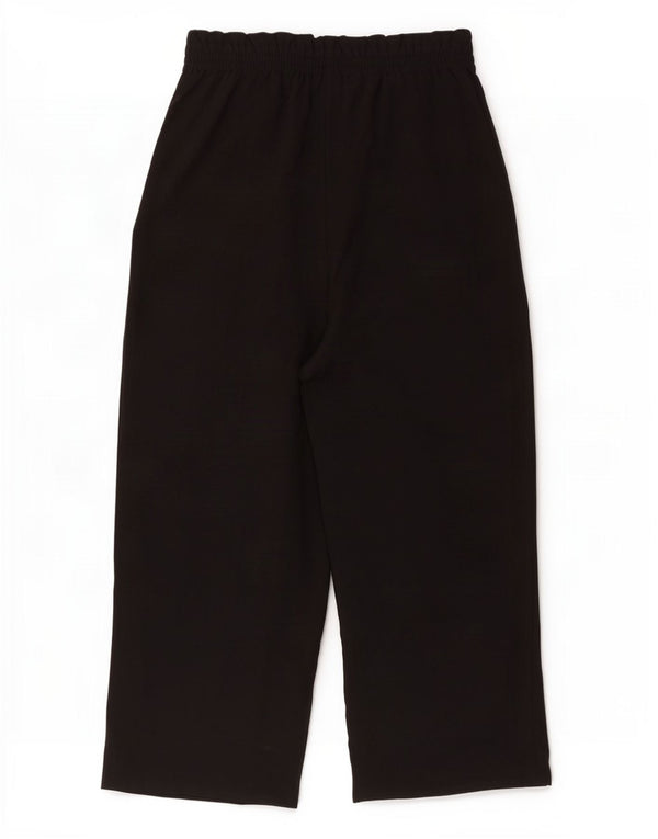 Zara Womens Wide Leg Capri Trousers Small W26 L22 Black Polyester