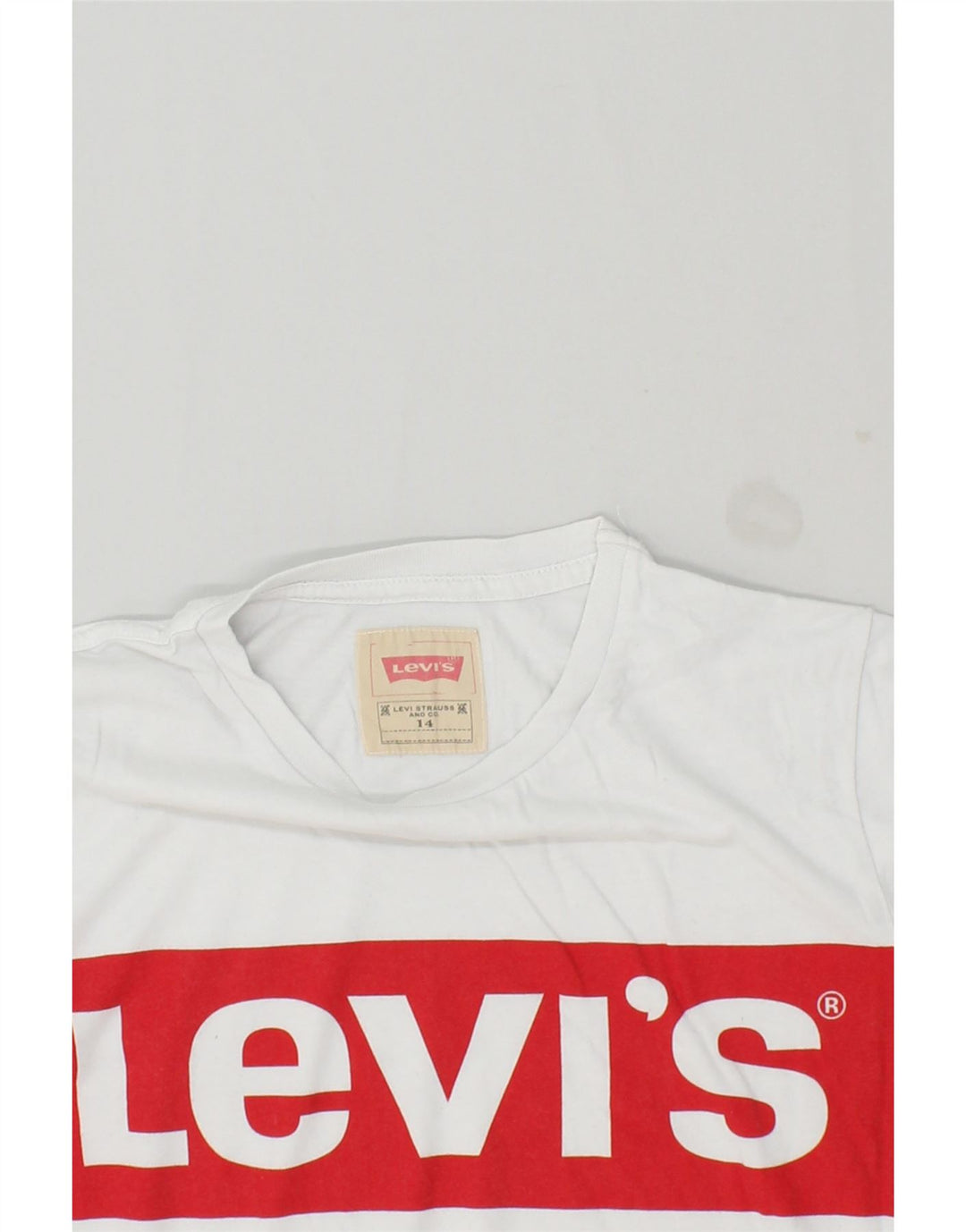 LEVI'S Boys Graphic T-Shirt Top 13-14 Years White Vintage Levi's and Second-Hand Levi's from Messina Hembry 