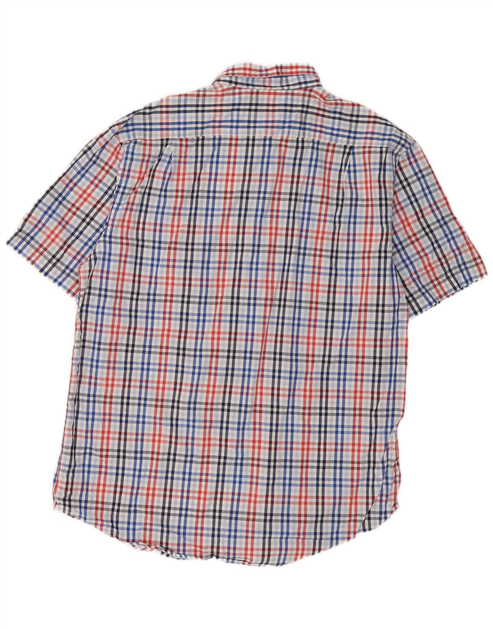 Camicia a maniche corte da uomo Izod in cotone a quadri multicolore grande