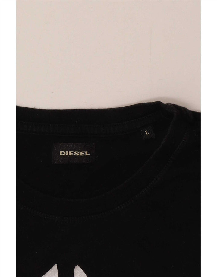 T-shirt grafica da uomo Diesel Top grande nera