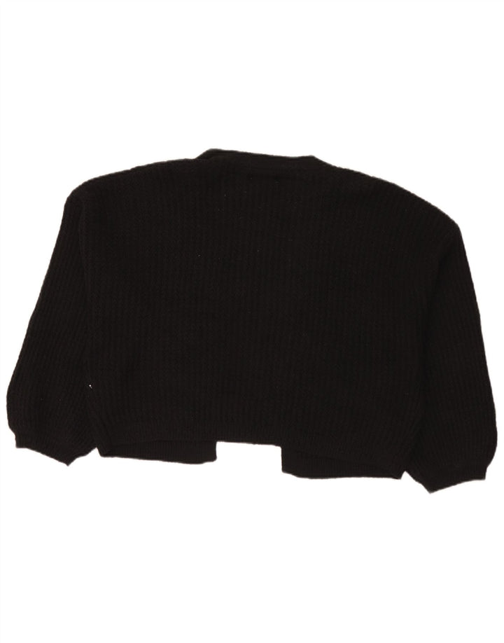 Maglione cardigan aperto corto oversize da donna Fat Face UK 14 grande nero