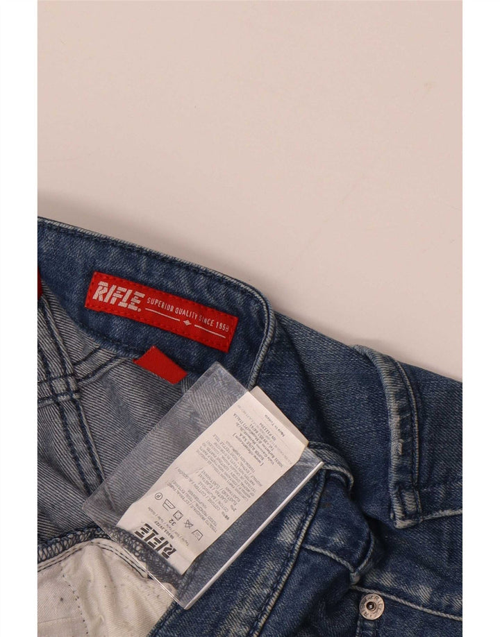 Jeans slim invecchiati da uomo Rifle W32 L34 cotone blu