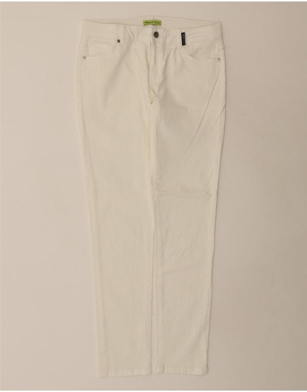 Jeans slim da donna Versace IT 44 medio W32 L31 cotone bianco