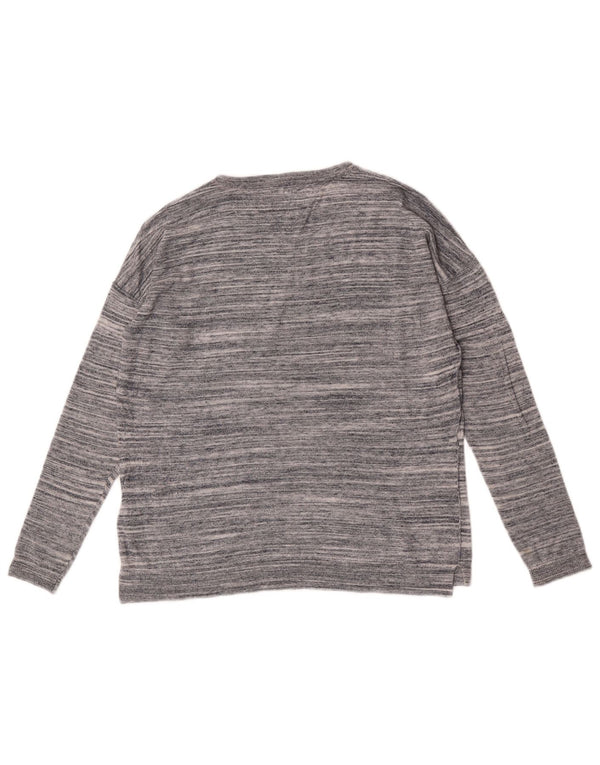 Maglione maglione girocollo da donna Tommy Hilfiger UK 6 XS blu screziato