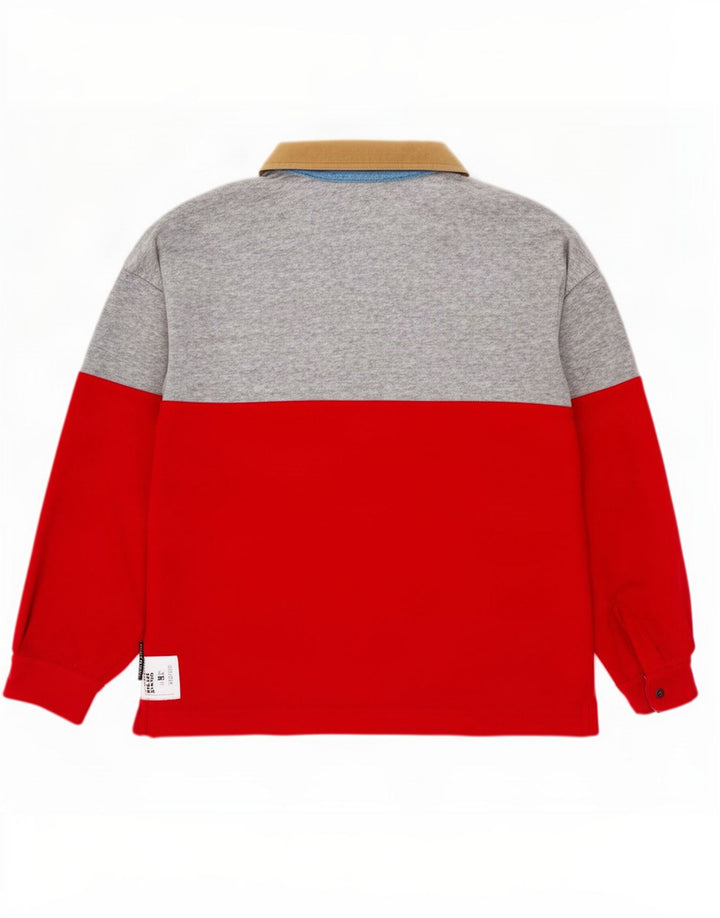 Think Pink Maglione in pile da uomo con collo alto XL Poliestere color block rosso