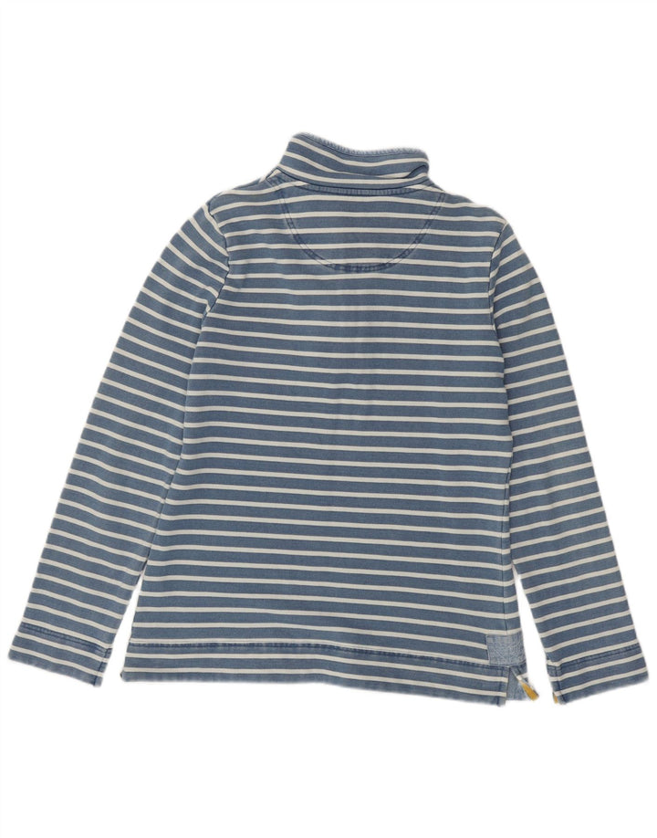 JOULES Felpa da donna con collo abbottonato, maglione UK 12, blu medio a righe