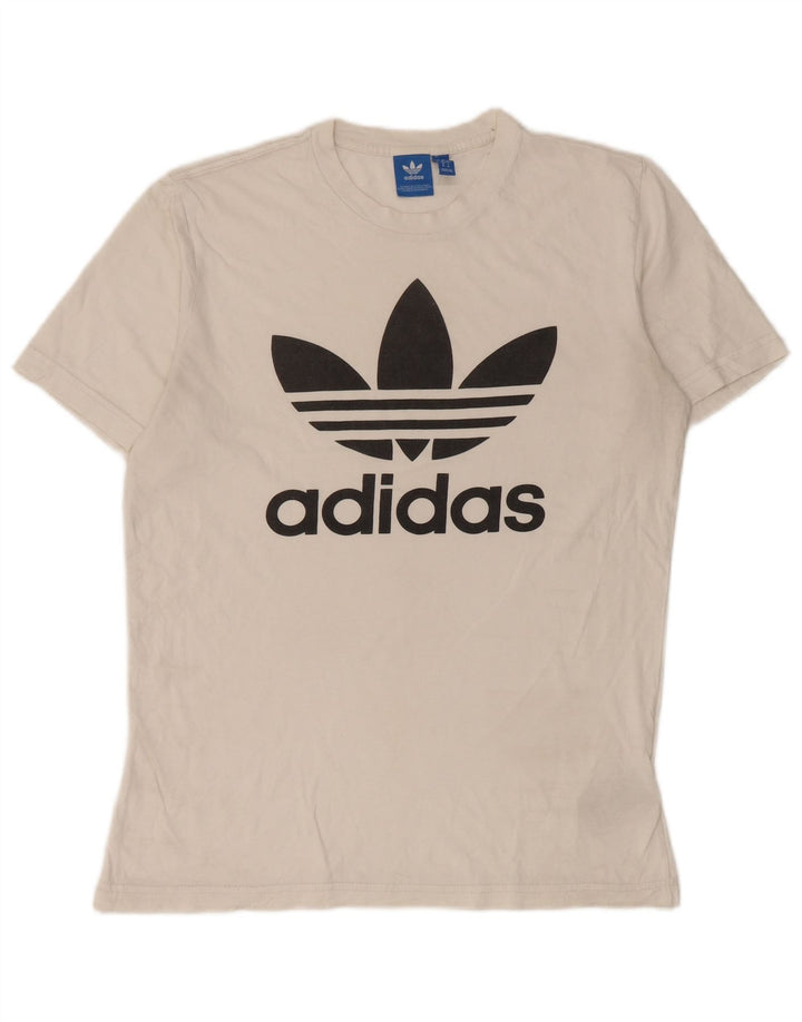 T-shirt grafica da uomo Adidas Top in cotone bianco medio